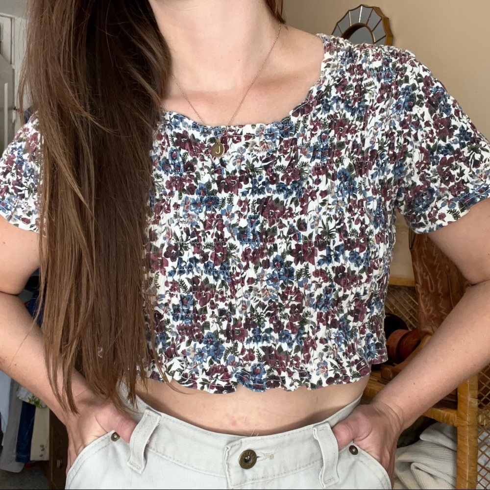 No Boundaries Smocked Crop Top
